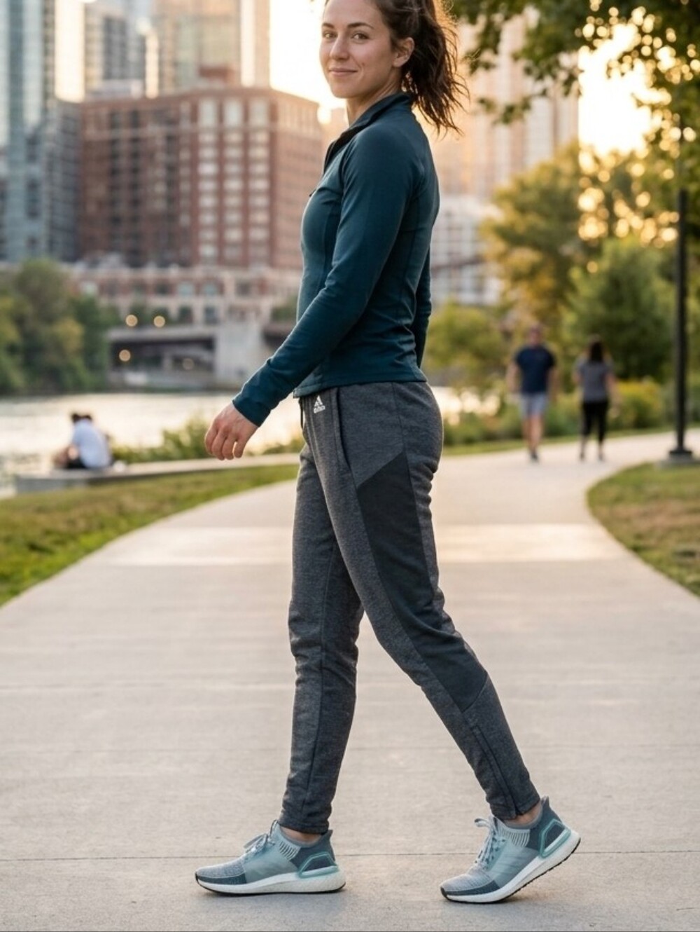 Adidas Charcoal Gray Heather Joggers, XS